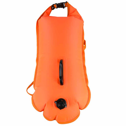 Zwemboei 28 Liter – Opblaasbare Reddingsboei – Waterdichte Zwemzak – Open Water Zwemmen – Met Fluitje – Oranje