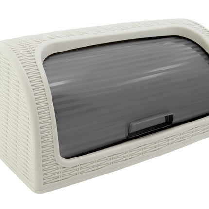 Broodtrommel met Schuifdeksel – Kunststof Brooddoos Rattan Look – Keuze uit 4 Kleuren