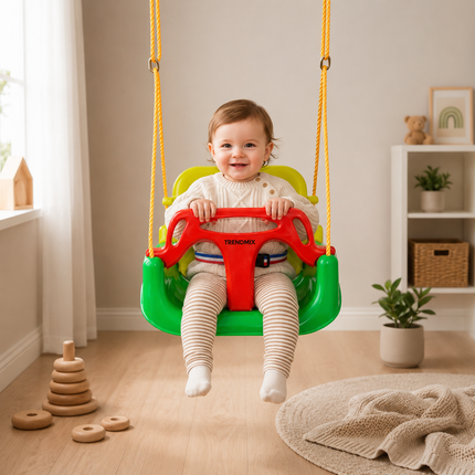 Trendmix Meegroei Schommel 3-in-1 Groen Voor Baby, Peuter & Kleuter – Veilig Met Verstelbare Banden – Voor Binnen & Buiten Gebruik