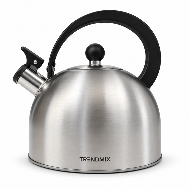 Trendmix Fluitketel geborsteld RVS 2,5 Liter – Lichtgewicht – Cool-Touch Handvat – Geschikt Voor Inductie, Gas En Alle Warmtebronnen