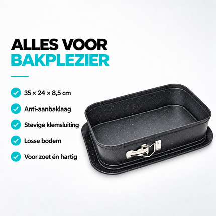 Meyerhoff Rechthoekige Springvorm 35 cm – Bakvorm met Losse Bodem