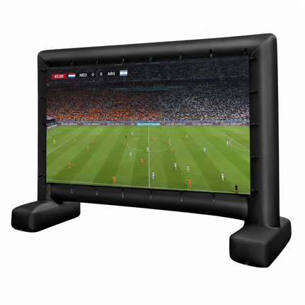 Trendmix HD 4K Opblaasbaar Projectiescherm - 16:9 Dubbelzijdig Buitenprojectiescherm - 327,5 x 119 x 266 cm Zwart
