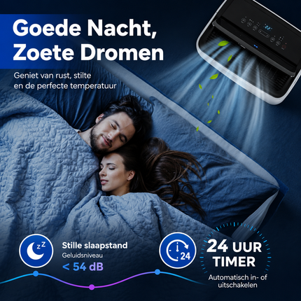 Mobiele Airco 12000 BTU met Wifi & Verwarming – Voor Ruimtes 25-35 m² – Airconditioner met Afstandsbediening