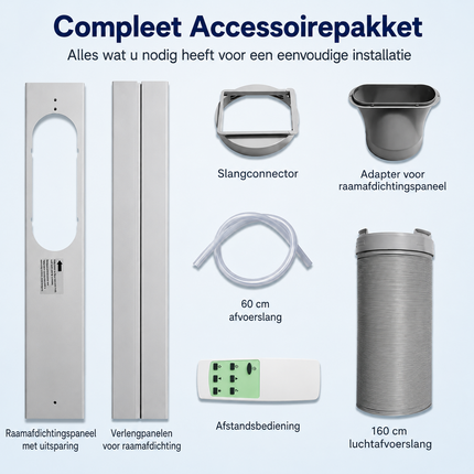 Mobiele Airco 9000 BTU met Wifi & Verwarming – Voor Ruimtes tot 20 m² – Airconditioner met Afstandsbediening