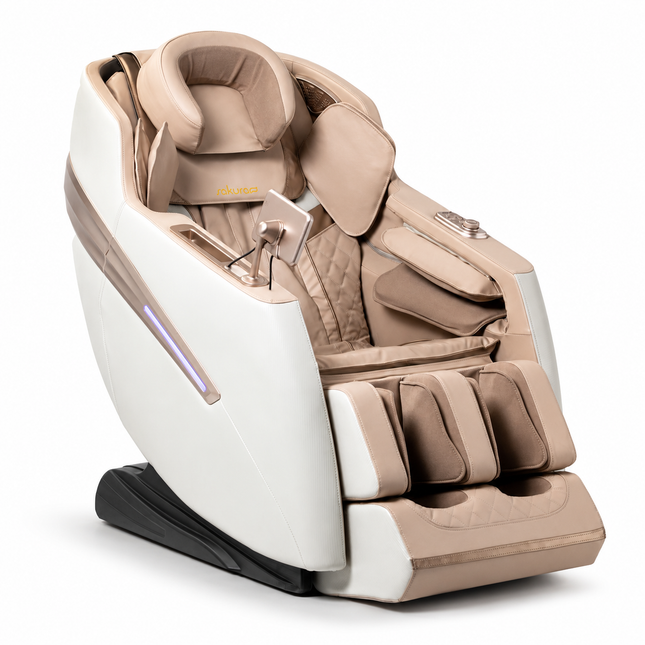 Sakura Prime 101 Massagestoel Beige – Elektrische Full Body Massage – Zero Gravity – Luchtkussens – Verwarming – Bluetooth
