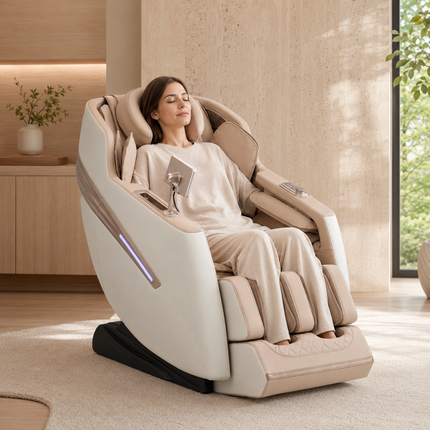 Sakura Prime 101 Massagestoel Beige – Elektrische Full Body Massage – Zero Gravity – Luchtkussens – Verwarming – Bluetooth