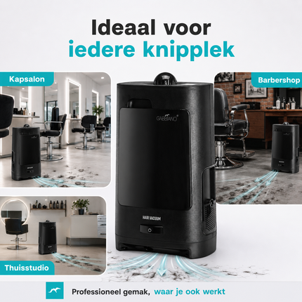 Automatische Kappersstofzuiger 1400W met Sensor – Staande Haarstofzuiger met 2,7L Tank en Krachtige Zuigkracht voor Salon – Gabbiano