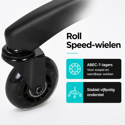 Gabbiano Kapperskruk Zwart – Ergonomische Zadelkruk met Gasveer – Professionele Werkstoel met Wielen