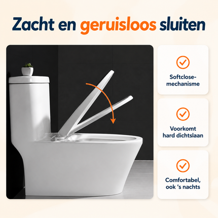Universele Softclose WC-Bril – Afneembaar – Quick Release – RVS Scharnieren – Wit