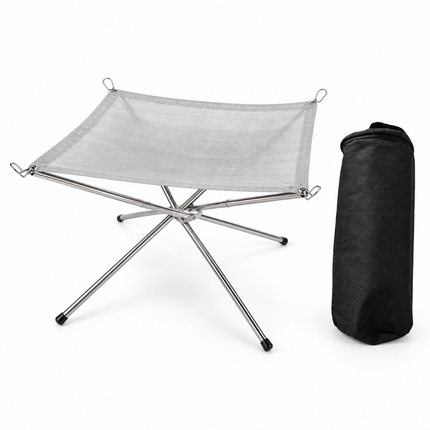 Trendmix Opvouwbare Vuurkorf Groot – Draagbare Kampvuurstandaard met Reistas – RVS Vuurschaal Buiten – Camping Fire Pit 56 x 56 x 43 cm