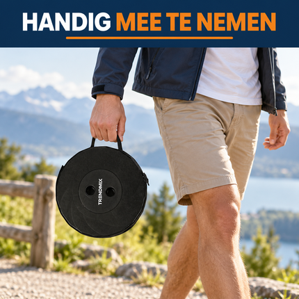Trendmix Opvouwbare Kruk Verstelbaar & Lichtgewicht Zwart – Compacte Telescopische Kruk Voor Festival, Concert, Camping & Reizen