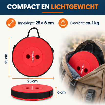 Trendmix Opvouwbare Kruk – Telescopisch & Verstelbaar tot 45 cm – Rood