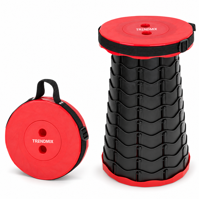 Trendmix Opvouwbare Kruk – Telescopisch & Verstelbaar tot 45 cm – Rood