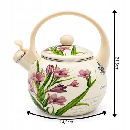 Meyerhoff Fluitketel 2,2 Liter – Emaille Waterketel – Inductie – Krokus