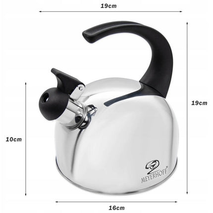 Fluitketel 1,5 Liter – RVS Waterketel met Fluitje – Inductie – Zilver