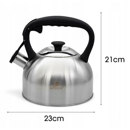 Meyerhoff RVS fluitketel 2,5 liter MH-4156D – Inductie fluitketel voor gas en inductie – Zilverkleurig – Tijdloos en elegant design