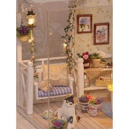 Ikonka DIY Modelbouw Woonkamer - Miniatuurhuisje Kitten Diary 17 cm  - Miniatuur Bouwpakket