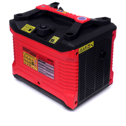 Kraft & Dele KD192 Draagbare Inverter Generator Benzine 4-Takt met Stroomstabilisatie 1000 - 1500 Watt - 1x 230V - Stroomgenerator - Rood