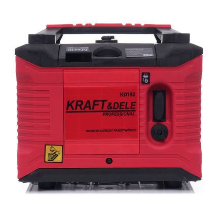 Kraft & Dele KD192 Draagbare Inverter Generator Benzine 4-Takt met Stroomstabilisatie 1000 - 1500 Watt - 1x 230V - Stroomgenerator - Rood