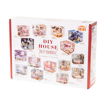 Ikonka DIY Modelbouw Woonkamer - Miniatuurhuisje Happy Times 20,6 cm - Miniatuur Bouwpakket