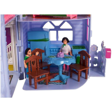 MalPlay Opvouwbaar Villa Poppenhuis met Meubels 18 cm - Landelijk Poppenhuis - Familiefiguren en Hond