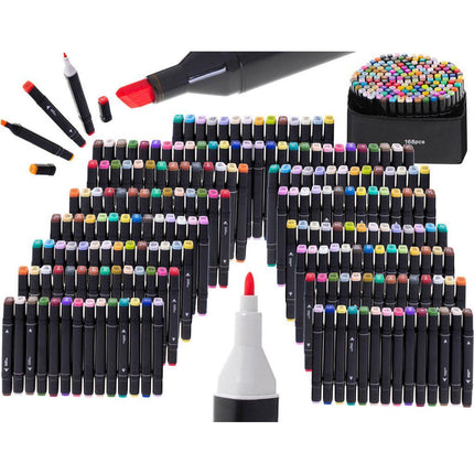 Dubbelzijdige alcoholmarkers in etui 168 stuks