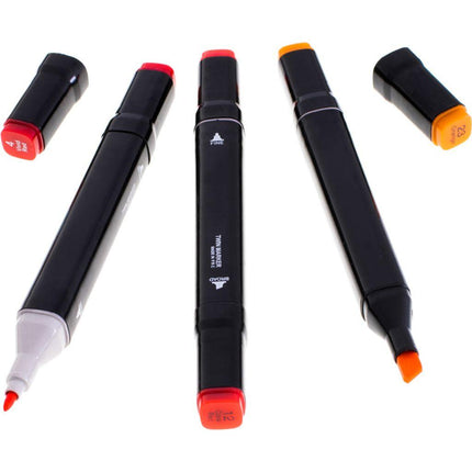 Dubbelzijdige alcoholmarkers in etui 168 stuks