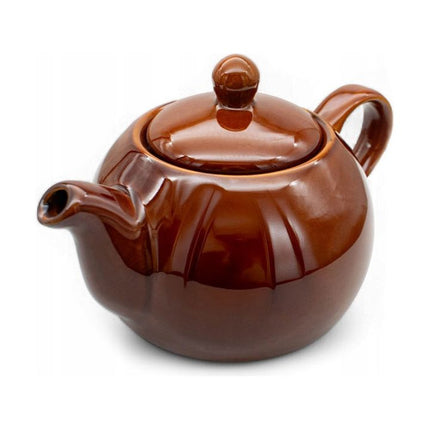 Bella Fiore Theepot met Warmer – 1L Porseleinen Theeset met 2 Mokken – Bruin – Luxe Cadeau voor Theeliefhebbers