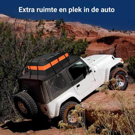 Trendmix Autodaktas 420L – Waterdichte Dakbagagetas – Dakkoffer Voor Auto Zonder Dakrails – Met Slot & Antislipmat