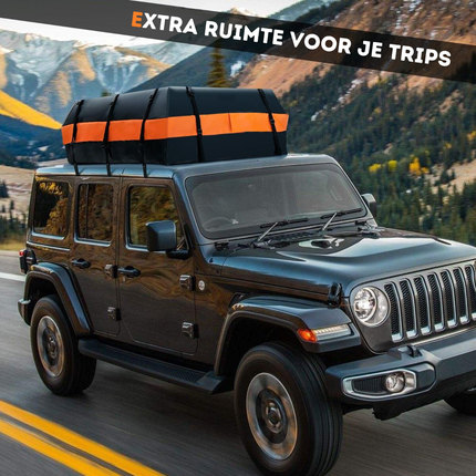 2de kansje Trendmix Waterdichte Opvouwbare Autodaktas 560 L Zwart - Dakkoffer - Dakbagagetas - Autodaktas Bagagedrager