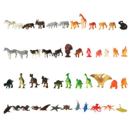 48 Delige Mini Dinosaurus Speelset - Zeedieren Boerderij Dierentuin Speelgoed - Dinofiguren