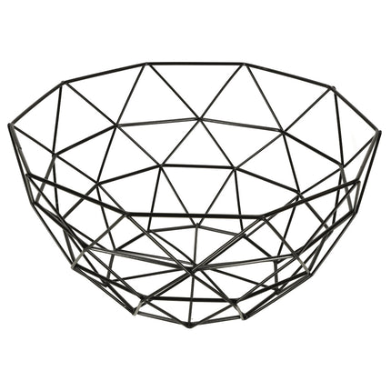Ikonka Aluminium Fruitschaal 26 cm Zwart - Ronde Fruitmand