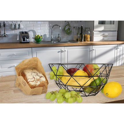 Ikonka Aluminium Fruitschaal 26 cm Zwart - Ronde Fruitmand