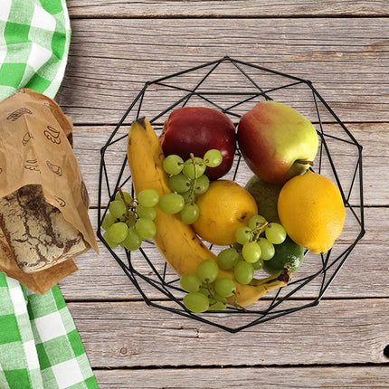 Ikonka Aluminium Fruitschaal 26 cm Zwart - Ronde Fruitmand