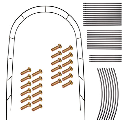 Rozenboog Metaal 240 x 140 cm – Tuinboog voor Klimrozen, Klimplanten en Clematis – Pergola – Zwart