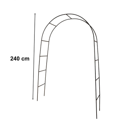 Rozenboog Metaal 240 x 140 cm – Tuinboog voor Klimrozen, Klimplanten en Clematis – Pergola – Zwart
