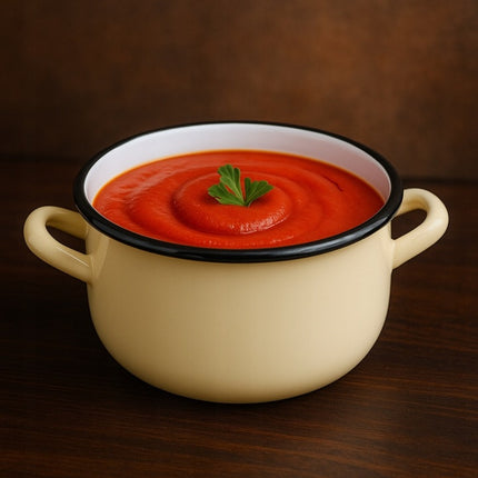 Emaille Kookpan 4 Liter – Emaille Pan 20 cm – Inductie & Alle Warmtebronnen – Crème