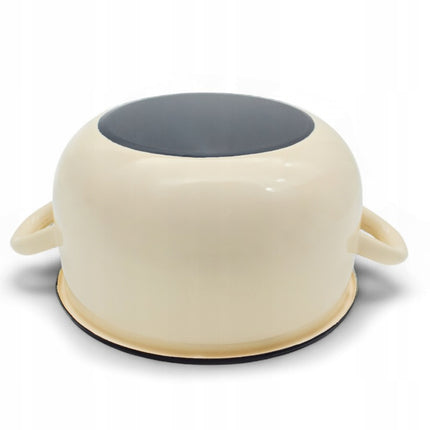 Emaille Kookpan 4 Liter – Emaille Pan 20 cm – Inductie & Alle Warmtebronnen – Crème