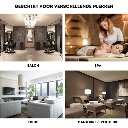 Trendmix Pedicure & Manicure Voetensteun – Verstelbare Hoogte 45-65 cm – Ergonomisch – Staal & Zwart Leer