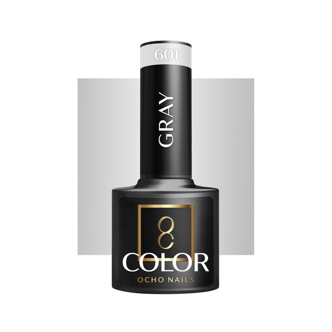 Ocho Nails grijze hybride nagellak 601 Gellak 5 g - Koel neutraal grijs - Professionele gel polish met intense glans tot 3 weken