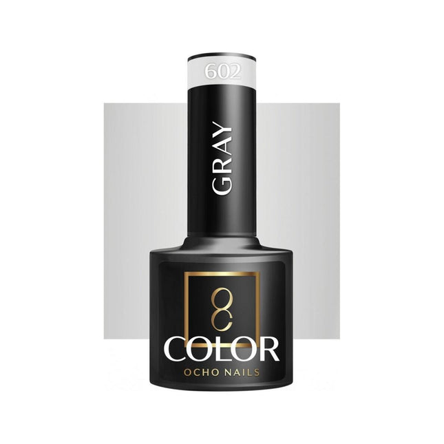 Ocho Nails grijze hybride nagellak 602 Gellak 5 g - Warme middengrijze tint - Professionele gel polish met langdurige glans