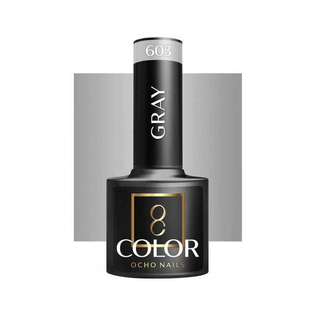 Ocho Nails grijze hybride nagellak 603 Gellak 5 g - Neutrale medium grijstint - Professionele gel polish met langdurige glans