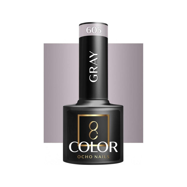 Ocho Nails grijze hybride nagellak 605 Gellak 5 g - Medium-steelnude grijstint - Professionele gel polish met langdurige glans