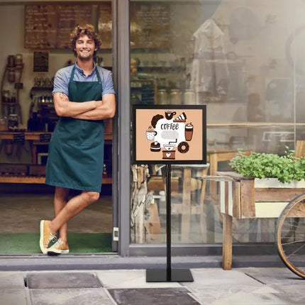 A3 Posterstandaard – Verstelbare Informatiestandaard – 360° Draaibaar – Staande Posterhouder – Zwart
