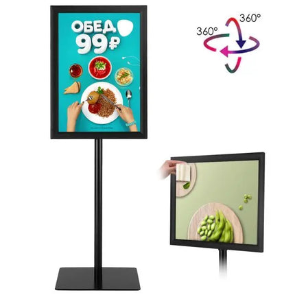 A3 Posterstandaard – Verstelbare Informatiestandaard – 360° Draaibaar – Staande Posterhouder – Zwart