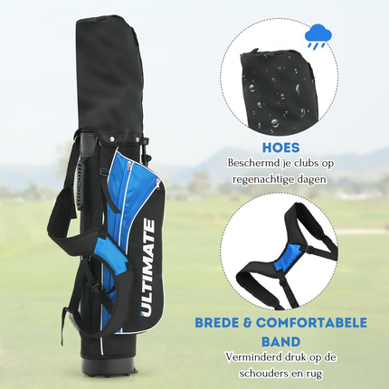 Trendmix Junior 5-Delige Golfclub Set Inclusief tas en Golfclubs – Junior Golfclubs - Golf Set Voor Kinderen In De Leeftijd Van 8-10 Blauw
