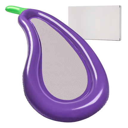 Opblaasbaar Luchtbed Aubergine XXL 240 cm – Drijvend Zwembad Luchtbed met Mesh Ligvlak – Waterhangmat voor Zwembad & Strand