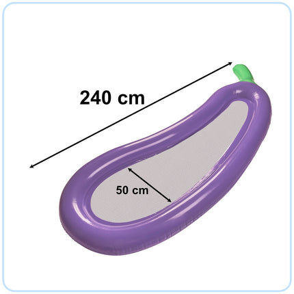 Opblaasbaar Luchtbed Aubergine XXL 240 cm – Drijvend Zwembad Luchtbed met Mesh Ligvlak – Waterhangmat voor Zwembad & Strand