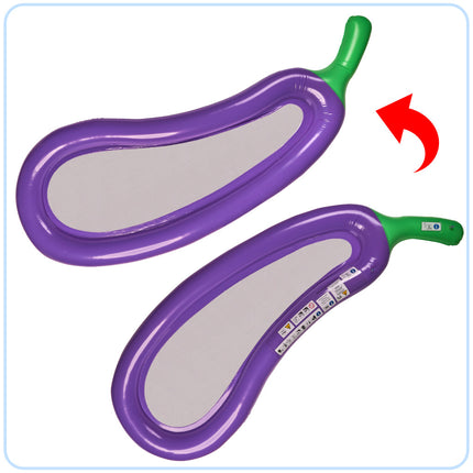 Opblaasbaar Luchtbed Aubergine XXL 240 cm – Drijvend Zwembad Luchtbed met Mesh Ligvlak – Waterhangmat voor Zwembad & Strand