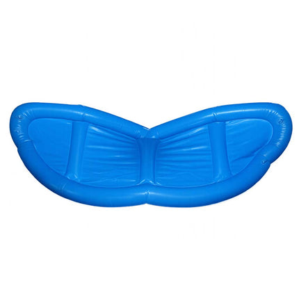 Opblaasbaar Luchtbed met Zonnescherm – Waterstoel 2-in-1 – Opblaasbare Zwemstoel met Rugleuning – Bekerhouder – Blauw – Tot 100 kg